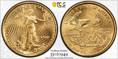 1999 $5 Gold Eagle MS70