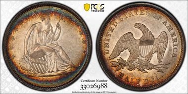 1839 50C Drapery AU58