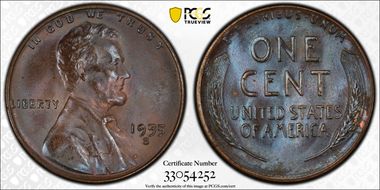 1955-S 1C MS64BN