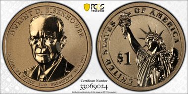 2015-P $1 D. Eisenhower Rev PR PR69
