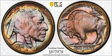 1934-D 5C MS64+
