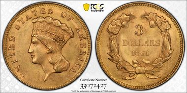 1861 $3 MS63