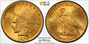 1909 $10 MS65