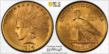1914-D $10 MS65+