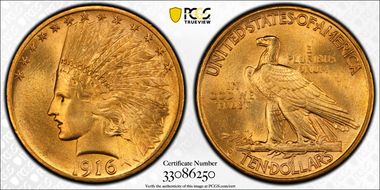 1916-S $10 MS65