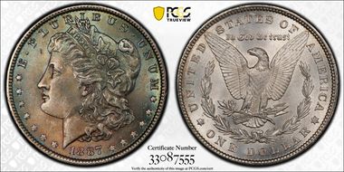 1887 $1 MS62