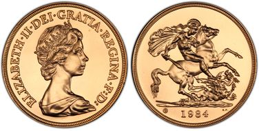 1984-U £5 S-SE2 St. George MS69