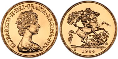 1984-U £5 S-SE2 St. George MS69