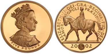 2002 £5 S-L10 Golden Jubilee Au PR69DCAM