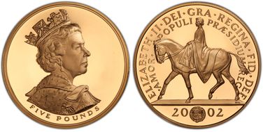 2002 £5 S-L10 Golden Jubilee Au PR69DCAM