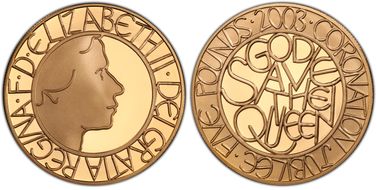 2003 £5 S-L12 Coronation Jubilee Au PR70DCAM