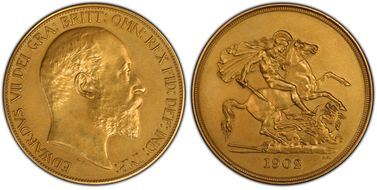 1902 £5 S-3966 Matte PR62