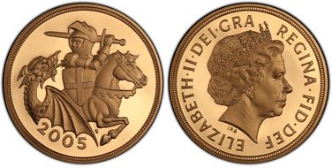 2005 £5 S-SE10 St. George PR69DCAM