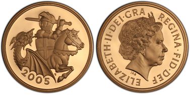 2005 £5 S-SE10 St. George PR69DCAM