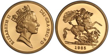 1985 £5 S-SE3 St. George PR69DCAM