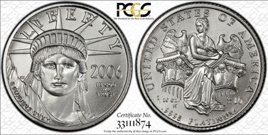 2006-W $10 Burnished St. of Liberty First Strike SP70
