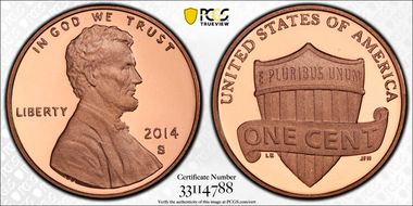2014-S 1C Shield PR70DCAM