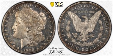 1889 $1 MS62PL