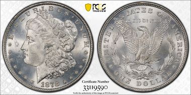 1878 8TF $1 VAM 17, Diagonal in 8 MS64+