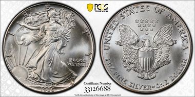 1986 $1 Silver Eagle MS69