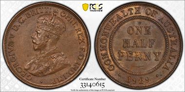 1929 1/2D KM-22 MS63BN