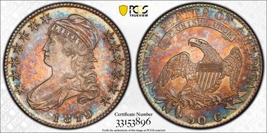 1819 50C Overton 113 AU55