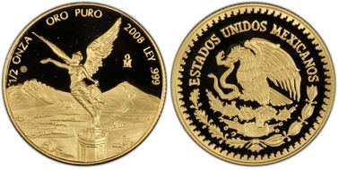 2008-Mo 1/2 oz Libertad Gold PR68DCAM