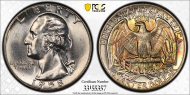 1958 25C Type B Reverse, FS-901 MS65