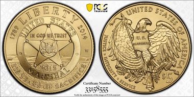 2015-W $5 U.S. Marshals Service First Strike MS70