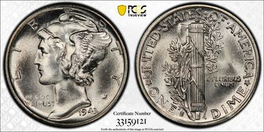 1943-S 10C MS66+ FB
