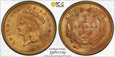 1859 G$1 MS66