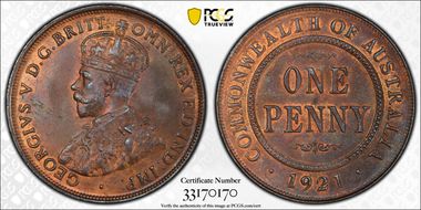 1921 1D Indian obverse MS64RB