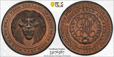 1797 Tk 1/2D DH-906 Middlesex, Summers' MS64RB