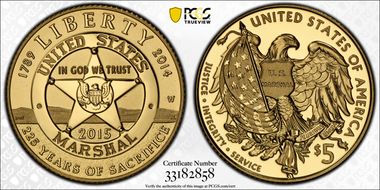 2015-W $5 U.S. Marshals Service PR70DCAM
