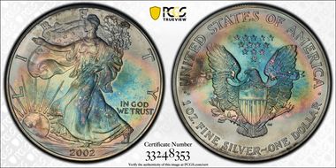 2002 $1 Silver Eagle MS69