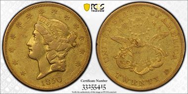 1850-O $20 XF40