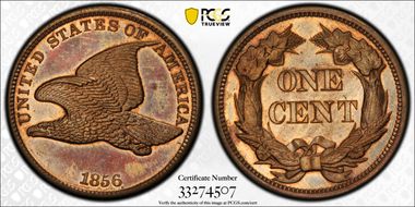 1856 1C Flying Eagle MS66