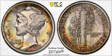 1916 10C Mercury AU58
