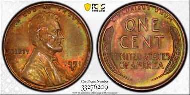 1951-D 1C MS65RB