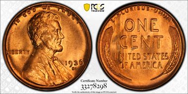 1936-S 1C MS66+ RD