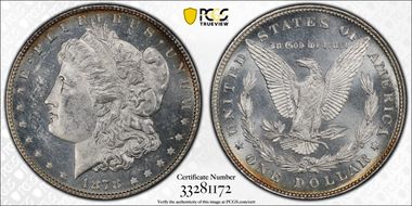 1878 8TF $1 VAM 15 Doubled Liberty MS62