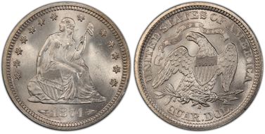 1874-S 25C Arrows MS66+