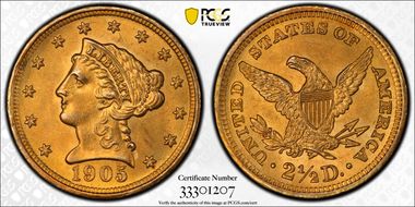 1905 $2.50 MS63