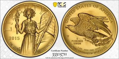 2015-W $100 High Relief  .9999 Fine Gold MS70