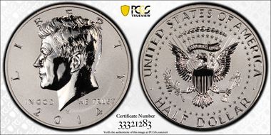 2014-W 50C Reverse Proof 50th Anniversary Set PR69