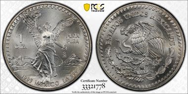 1993-Mo Onza Libertad Ag MS65