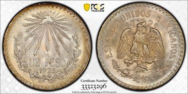 1926-M Peso KM-455  Ag MS66