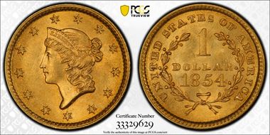 1854 G$1 Type 1 MS64