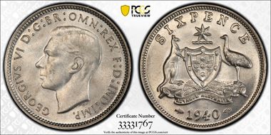 1940(m) 6D KM-38  Ag MS65