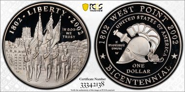 2002-W $1 West Point PR68DCAM